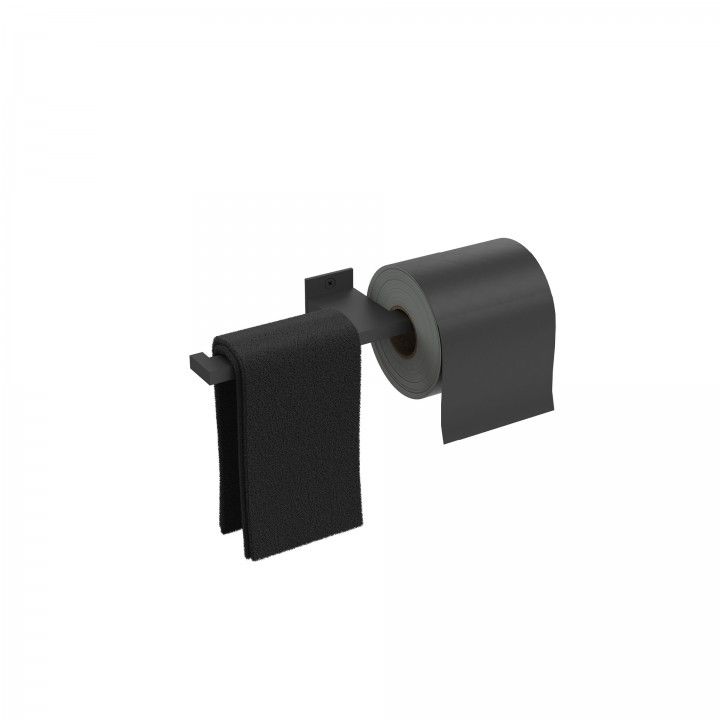 Double paper holder and towel holder