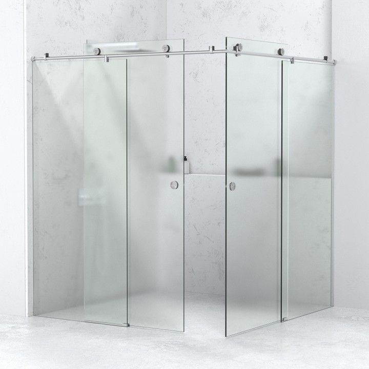 Conjunto de roldanas p/ portas de correr em vidro "Clear system" - 25mm