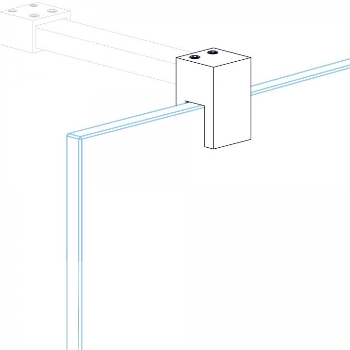 90 glass tube support
