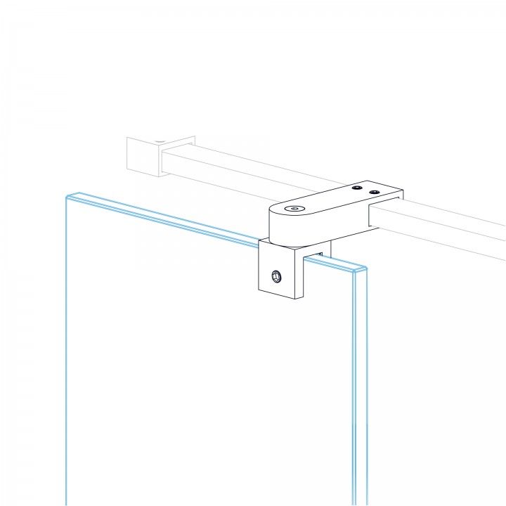 Adjustable tube support to glass